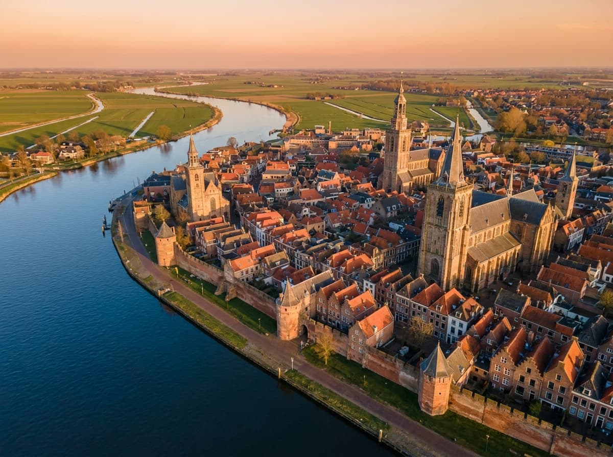 Luchtfoto van Kampen — werkgebied Car Detaling Xperts